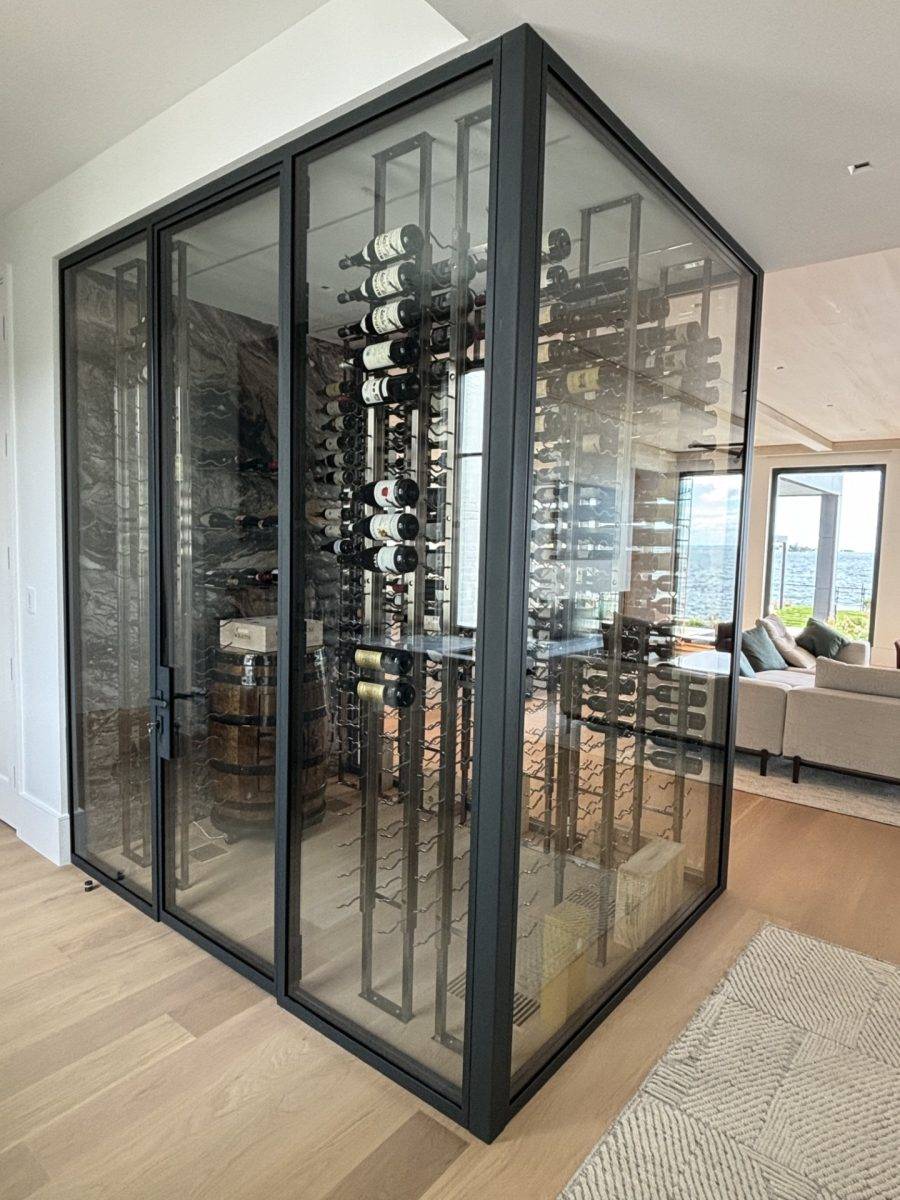 Greenwich interior steel glass walls