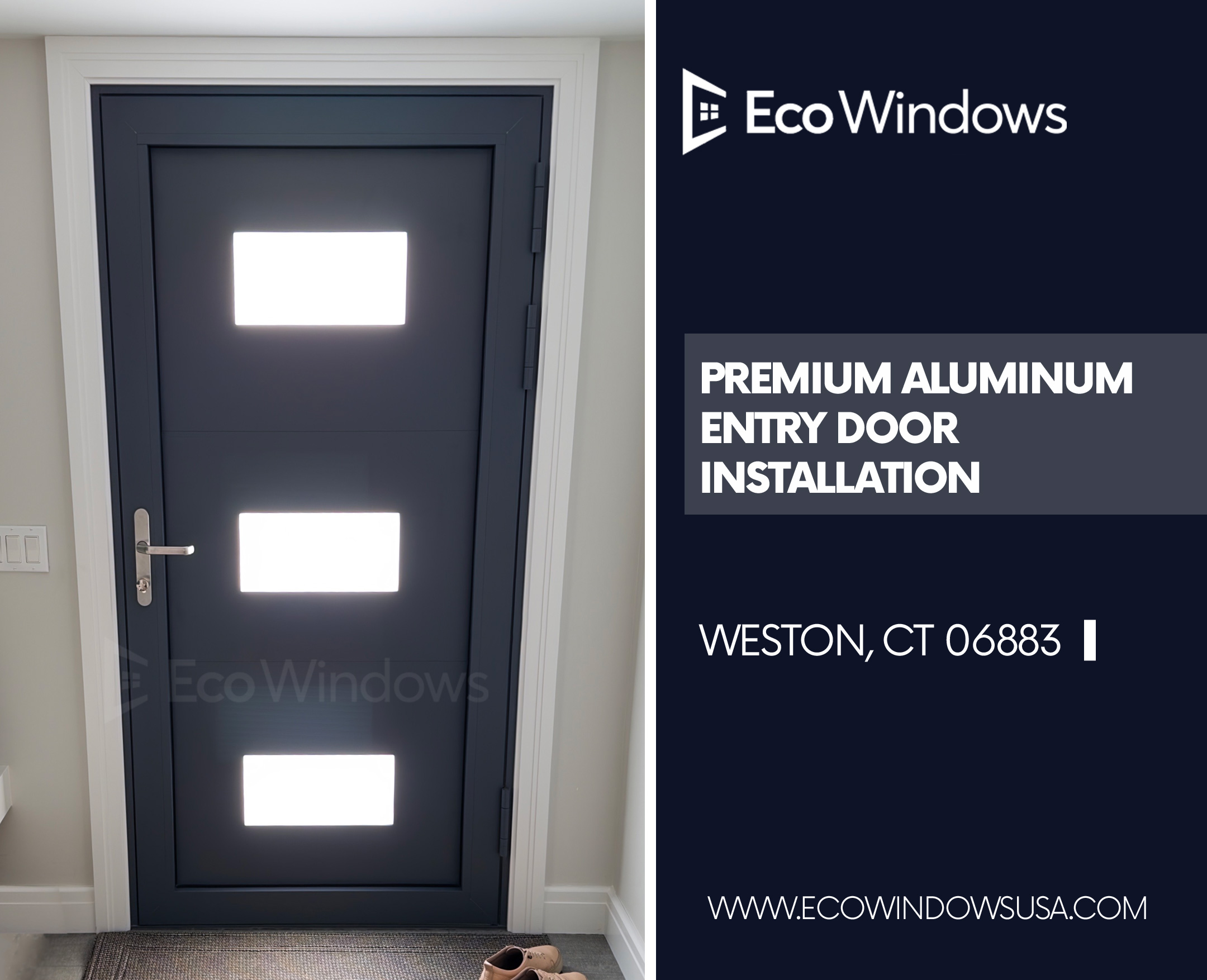 Premium Aluminum Entry Door Installation - Weston, Connecticut 06883