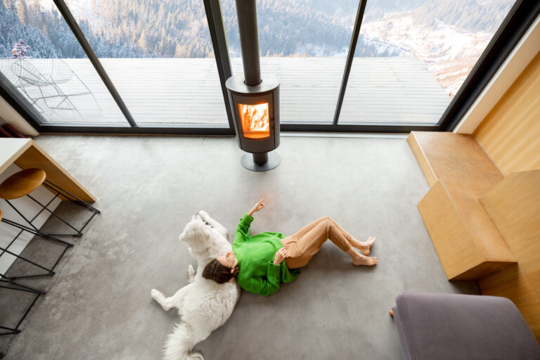 The Passive House promise: barefoot comfort next to floor-to-ceiling glass, even in the depths of winter.